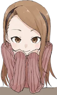 🙂 anime, gadis, imut, bahagia telegram sticker