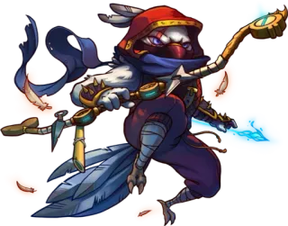 👚 fantasy, uccello, personaggio, guerriero, pugnale telegram sticker