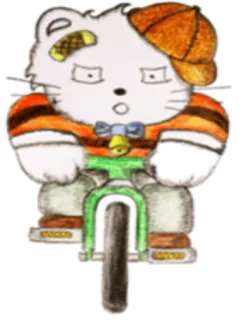 🚲 gato, bicicleta, desenho animado, animal, adesivo, fofo, gatinho, animal de estimação telegram sticker