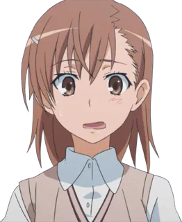 🤨 Misaka Mikoto A Certain Scientific Railgun อนิเมะ, ผู้หญิง, ตัวละคร, มิซากะ มิโคโตะ, A Certain Scientific Railgun telegram sticker