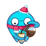 ☕️ blob, cartoon, coffee, hat, scarf, winter, drink telegram sticker
