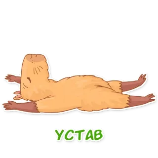 😮‍💨 Устав capybara, santai, berbaring, kukang, malas telegram sticker