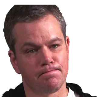 🤪 Matt Damon actor, celebrity, portrait, person, funny face whatsapp sticker