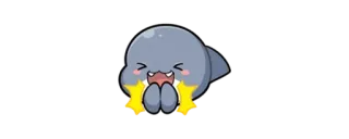 🦈 Dessin animé, Monstre, Mignon, Créature, Kawaii telegram sticker