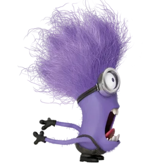 😱 Minion Despicable Me minion, purple minion, despicable me, cartoon, villain, angry telegram sticker