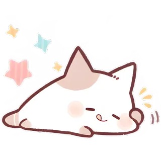 😋 猫, 睡眠, 星, かわいい, カワイイ, ステッカー, 漫画, 動物 whatsapp sticker