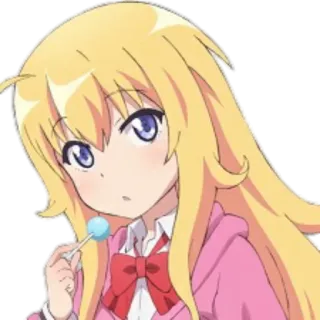 🍭 Gabriel White Tenma Gabriel DropOut anime, girl, lollipop, blonde, cartoon, cute, Gabriel DropOut telegram sticker