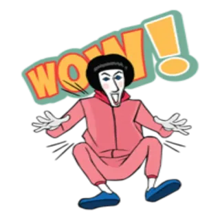 😱 WOW! wow, excited, surprise, cartoon, person telegram sticker