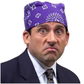 😵 Michael Scott The Office serie de TV, The Office, comedia, Michael Scott, pañuelo, Prison Mike telegram sticker