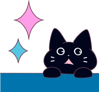 🙀 gato, fofo, brilhos, animação, gato preto telegram sticker
