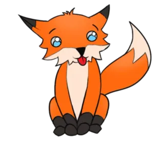 😛 renard, animal, mignon, dessin animé, mammifère, faune whatsapp sticker
