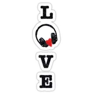 🔊 LOVE love, headphones, music, heart telegram sticker