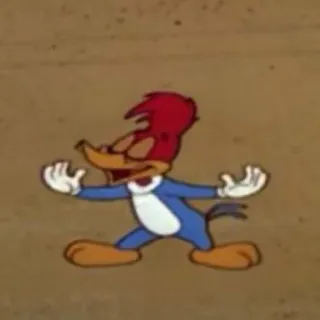 🧍‍♂ Woody Woodpecker 우디 우드페커, 만화, 새, 애니메이션, 고전 만화 캐릭터 telegram sticker