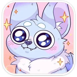 🤩 sticker, süß, tier, cartoon, illustration, fantasy whatsapp sticker