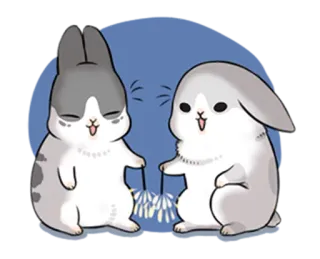 😊 conejo, conejo, animal, lindo, dibujos animados, bengalas, amistad telegram sticker