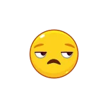 😟 Эмодзи, Лицо, Скучно, Выражение, Желтый, Стикер telegram sticker