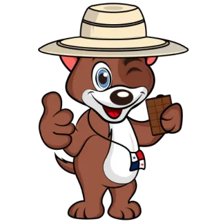 🇵🇦 Kreskówka, Zwierzę, Niedźwiedź, Kapelusz, Czekolada, Panama telegram sticker