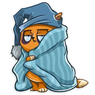 😪 gato, dormilón, lindo, manta, animal telegram sticker