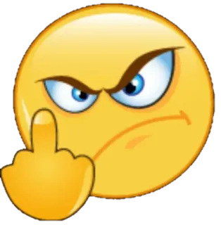 😡 emoji, jari tengah, menyinggung, marah, kasar telegram sticker