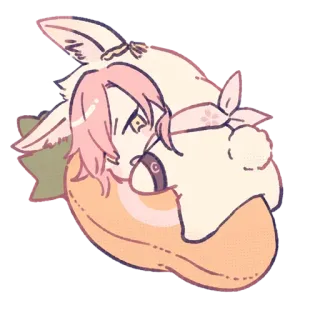🥕 süß, Anime, Chibi, Kawaii, Hase, Pastell, Donut, Manga telegram sticker
