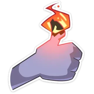 👍 палец, пламя, огонь, рука, вверх, гореть, горячий telegram sticker
