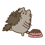 😠 Pusheen cat, cartoon, cute, food, animated telegram sticker