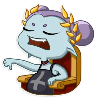 👎 cartone animato, personaggio, pollice verso, disapprovare, corona whatsapp sticker