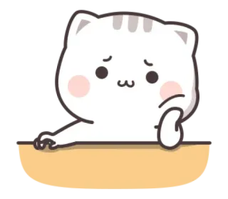 🍼 chat, mignon, triste, dessin animé, animal, kawaii telegram sticker