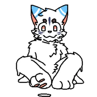 🖤 branco, peludo, gato, criatura, sentado telegram sticker