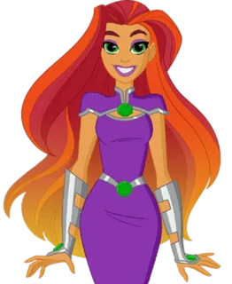 😁 Starfire Starfire, DC Comics, Teen Titans, superheroine, cartoon character telegram sticker