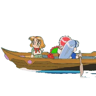 🛶 Anime, Barco, Água, Remo, Desenho animado, Fofo telegram sticker