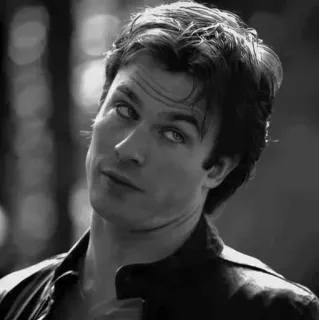 ▪️ Damon Salvatore The Vampire Diaries Ian Somerhalder, wampir, serial TV, nadprzyrodzone, dramat, fantasy telegram sticker