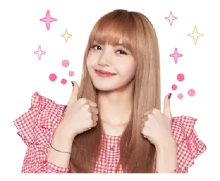👍 Lisa kpop, sänger, daumen hoch, stern, süß, person whatsapp sticker