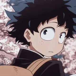 😔 Izuku Midoriya My Hero Academia anime, hero, school, character telegram sticker
