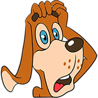 😘 Hund, Cartoon, verwirrt, Tier, Illustration, Aufkleber telegram sticker