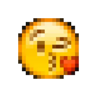 😘 emoji, kiss, heart, pixel art, smiley telegram sticker