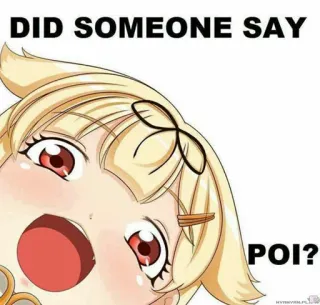 😙 DID SOMEONE SAY POI? anime, manga, poi, question, blonde hair, cartoon telegram sticker