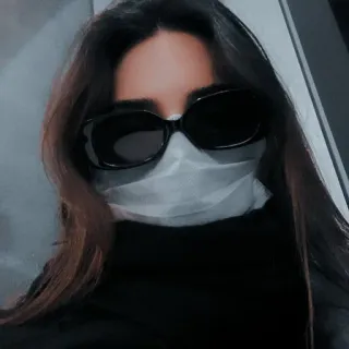 📞 mujer, gafas de sol, máscara, retrato, persona telegram sticker