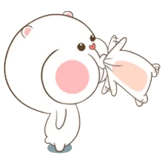 😋 urso, coelho, animal, fofo, desenho animado, kawaii whatsapp sticker