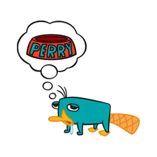 😭 Perry the Platypus Phineas and Ferb PERRY cartone animato, ornitorinco, Disney, Perry telegram sticker