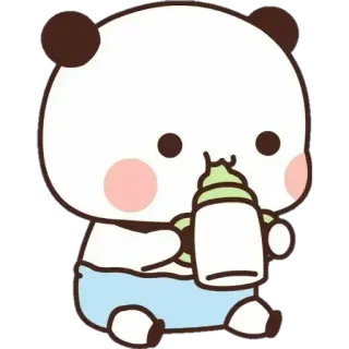 🍼 Panda, Lindo, Bebé, Kawaii, Sticker, Dibujo animado whatsapp sticker