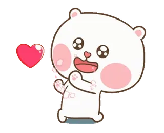 ❣ mignon, amour, cœur, ours, dessin animé whatsapp sticker