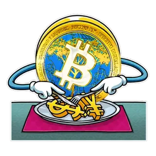 🍴 比特币, 加密货币, 钱, 货币, 金融, 美元, 日元 telegram sticker