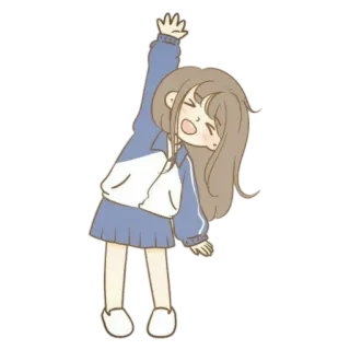 🍄 chica anime, dibujos animados, estudiante, uniforme whatsapp sticker