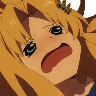 😭 Anime, geschockt, blond, Gesicht, Ausdruck whatsapp sticker