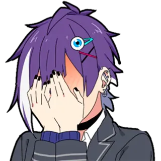 😳 anime, manga, cartoon, character, illustration whatsapp sticker