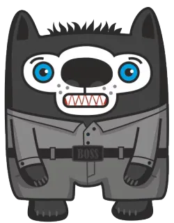 😬 BOSS animal, monstro, desenho animado, personagem, chefe, fato telegram sticker