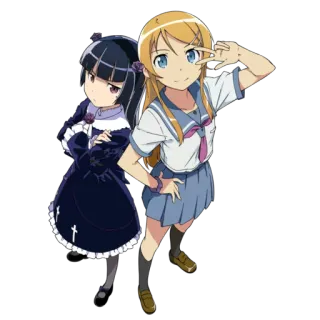👭 Anime, Manga, Chicas, Uniforme escolar, Dibujos animados, Personajes telegram sticker