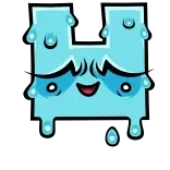 🥵 アルファベット, キャラクター, 青, 文字, H, 水 telegram sticker
