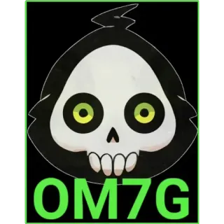 😯 OM7G skull, grim reaper, cartoon, sticker telegram sticker